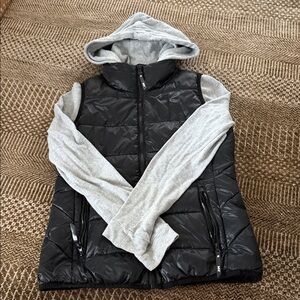 Marc New York Black and Gray Hooded Vest